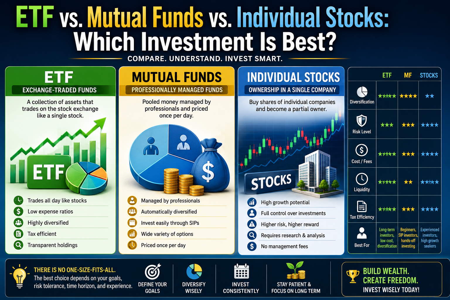 ETF vs. Mutual Funds vs. Individual Stocks