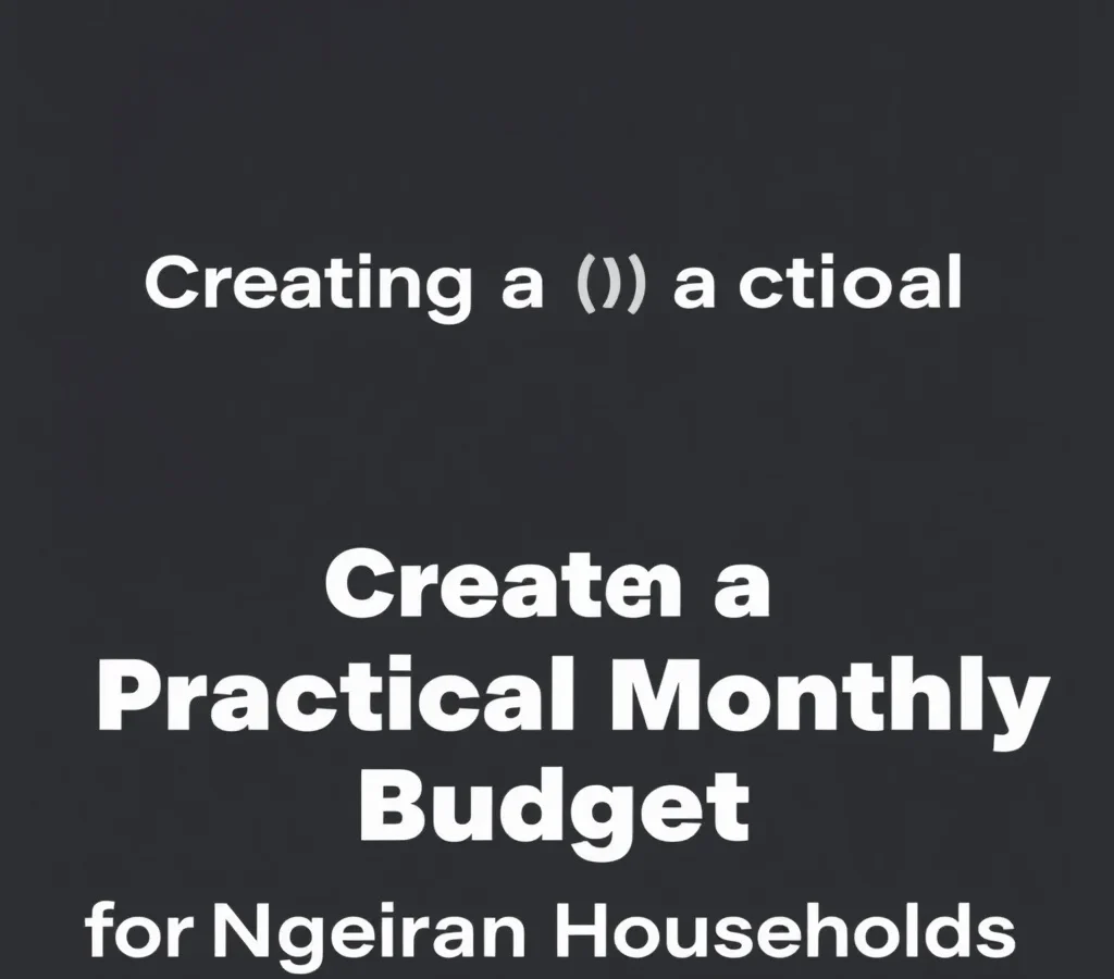 Creating a Practical Monthly Budget for Nigerian Households